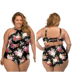LYSA Floral One Piece Kylie Swimsuit UPF 50+ 2X 22W/24W